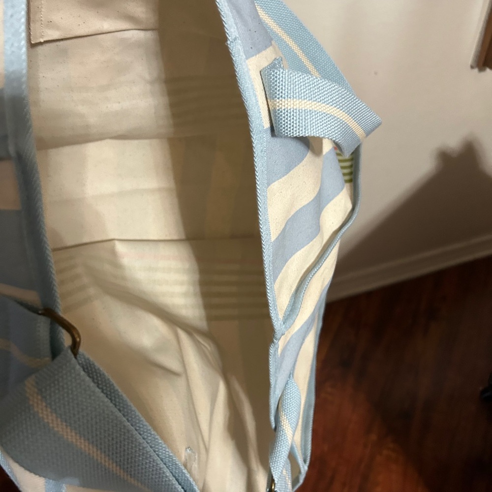 Hearth & Hand Striped Blue and Cream Tote Bag - Picture 4 of 4